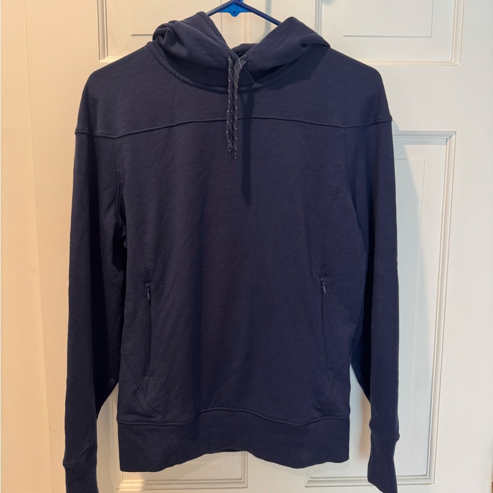 Ibex Navy Blue Merino Wool Hoodie Women’s Small Lightweight